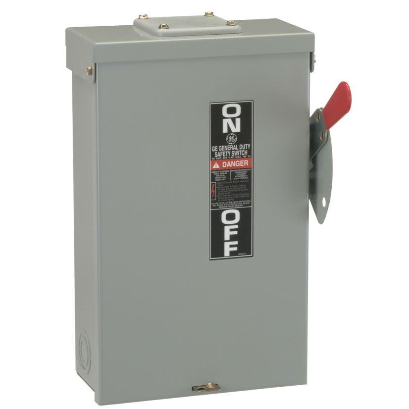 GE Spec-Setter™ TG3221R TG Series Fusible General Duty Safety Switch, 240 VAC, 30 A, 1.5 hp Standard Fuse/3 hp Time Delay, 2 Poles